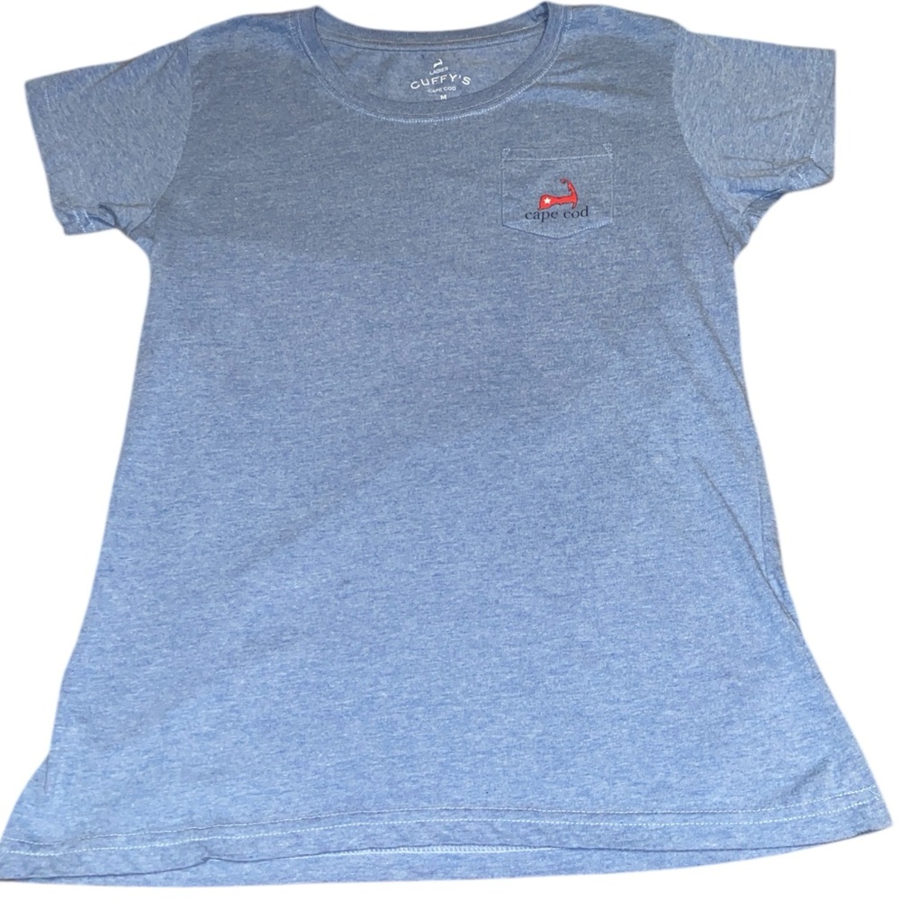 Cuffy’s Blue Casual Short Sleeve Tee with Emblem